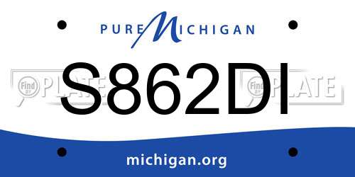 S862DI Michigan License Plate