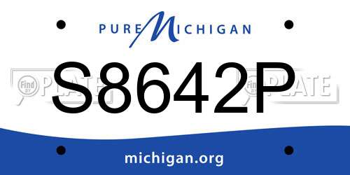 S8642P Michigan License Plate