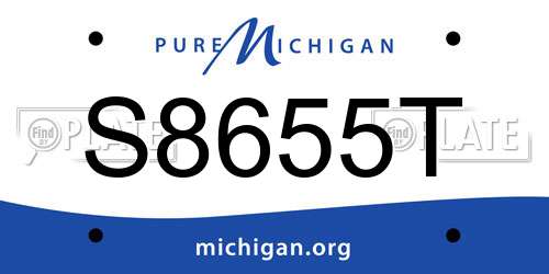 S8655T Michigan License Plate