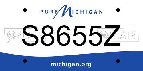 S8655Z Michigan License Plate
