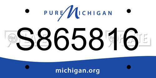 S865816 Michigan License Plate