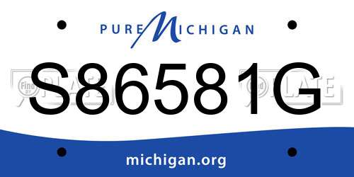 S86581G Michigan License Plate