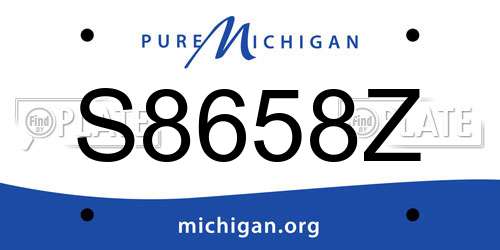 S8658Z Michigan License Plate
