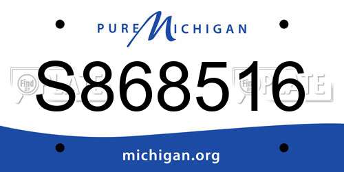 S868516 Michigan License Plate