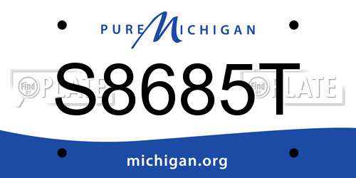 S8685T Michigan License Plate