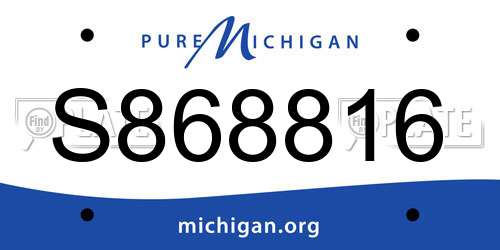 S868816 Michigan License Plate