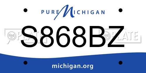S868BZ Michigan License Plate