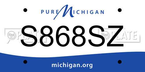 S868SZ Michigan License Plate