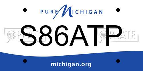 S86ATP Michigan License Plate
