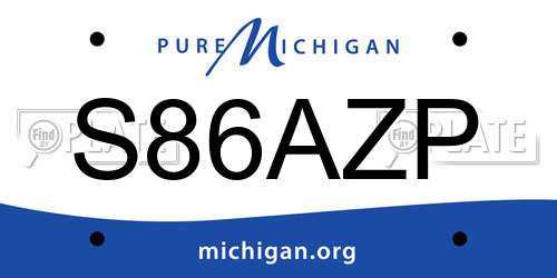 S86AZP Michigan License Plate