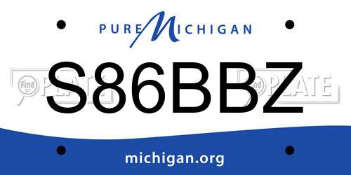 S86BBZ Michigan License Plate