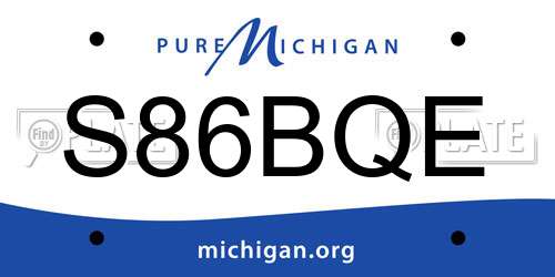 S86BQE Michigan License Plate