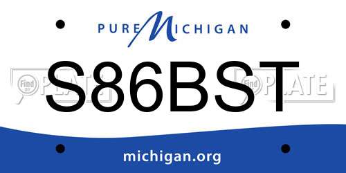 S86BST Michigan License Plate