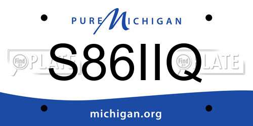 S86IIQ Michigan License Plate