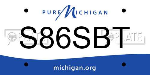S86SBT Michigan License Plate