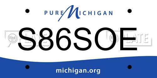 S86SOE Michigan License Plate