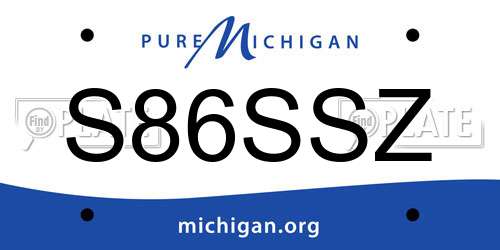 S86SSZ Michigan License Plate