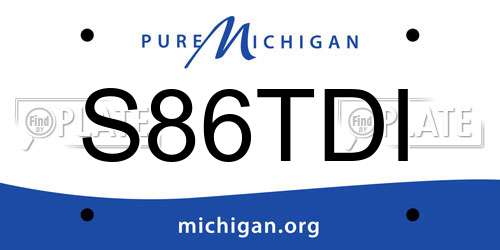 S86TDI Michigan License Plate