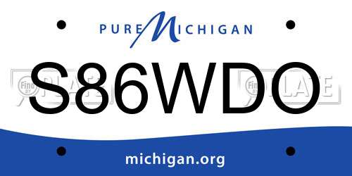 S86WDO Michigan License Plate