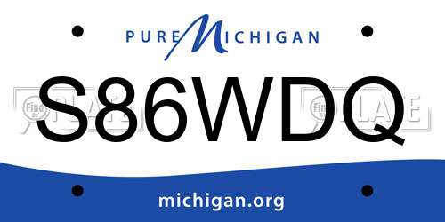 S86WDQ Michigan License Plate