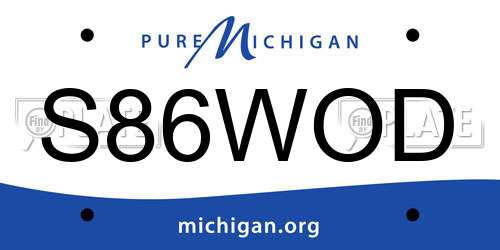 S86WOD Michigan License Plate