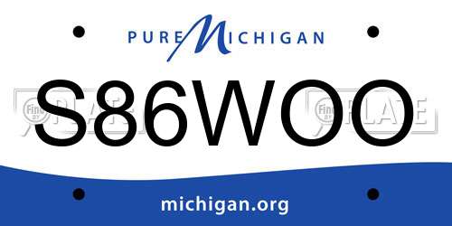 S86WOO Michigan License Plate