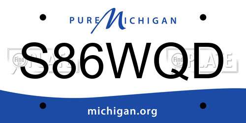 S86WQD Michigan License Plate