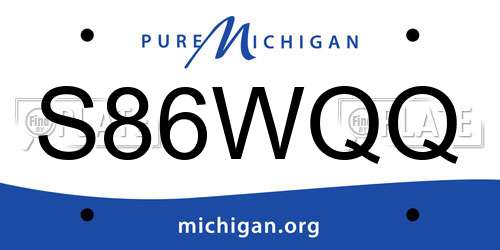 S86WQQ Michigan License Plate
