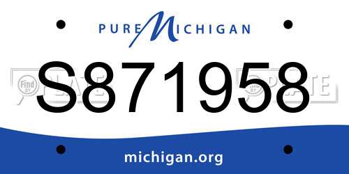 S871958 Michigan License Plate
