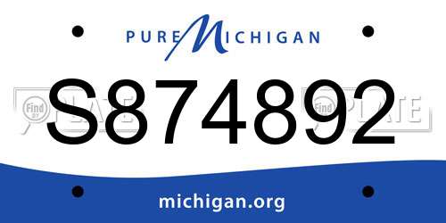 S874892 Michigan License Plate