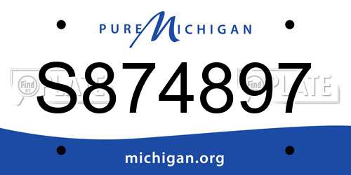 S874897 Michigan License Plate