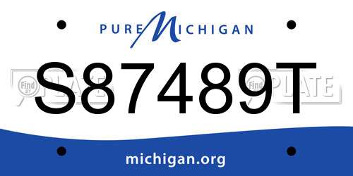 S87489T Michigan License Plate