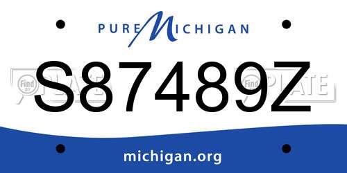 S87489Z Michigan License Plate