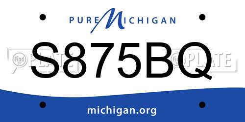 S875BQ Michigan License Plate