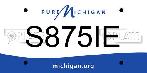 S875IE Michigan License Plate