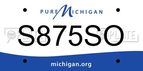 S875SO Michigan License Plate
