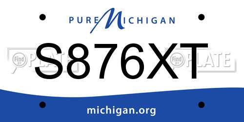 S876XT Michigan License Plate