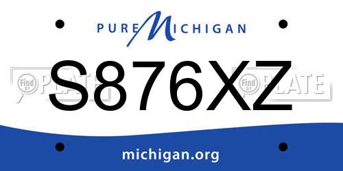 S876XZ Michigan License Plate