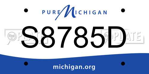 S8785D Michigan License Plate