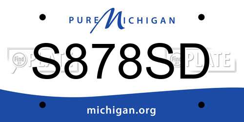 S878SD Michigan License Plate