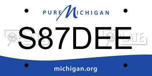 S87DEE Michigan License Plate