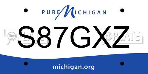 S87GXZ Michigan License Plate
