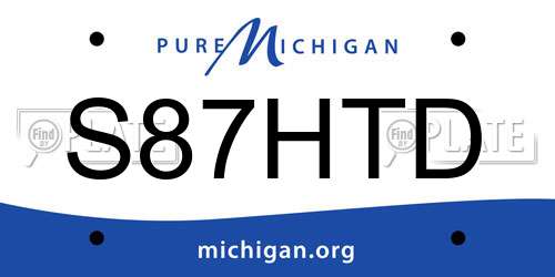 S87HTD Michigan License Plate