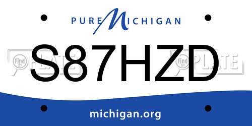 S87HZD Michigan License Plate