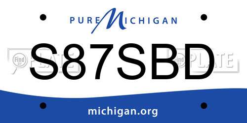 S87SBD Michigan License Plate