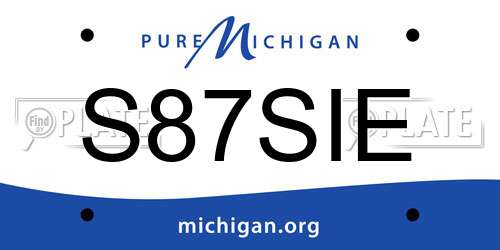 S87SIE Michigan License Plate