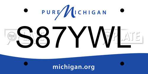 S87YWL Michigan License Plate