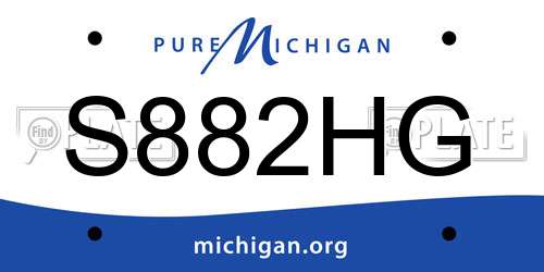 S882HG Michigan License Plate