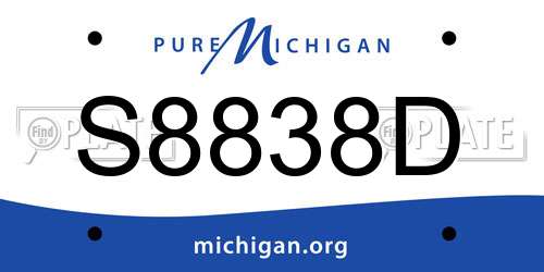 S8838D Michigan License Plate