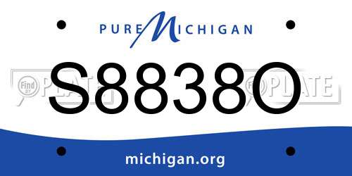 S8838O Michigan License Plate